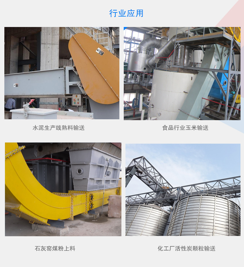 可以水平、傾斜或垂直布置，主要用于水泥、食品、化工、煤炭等行業(yè)